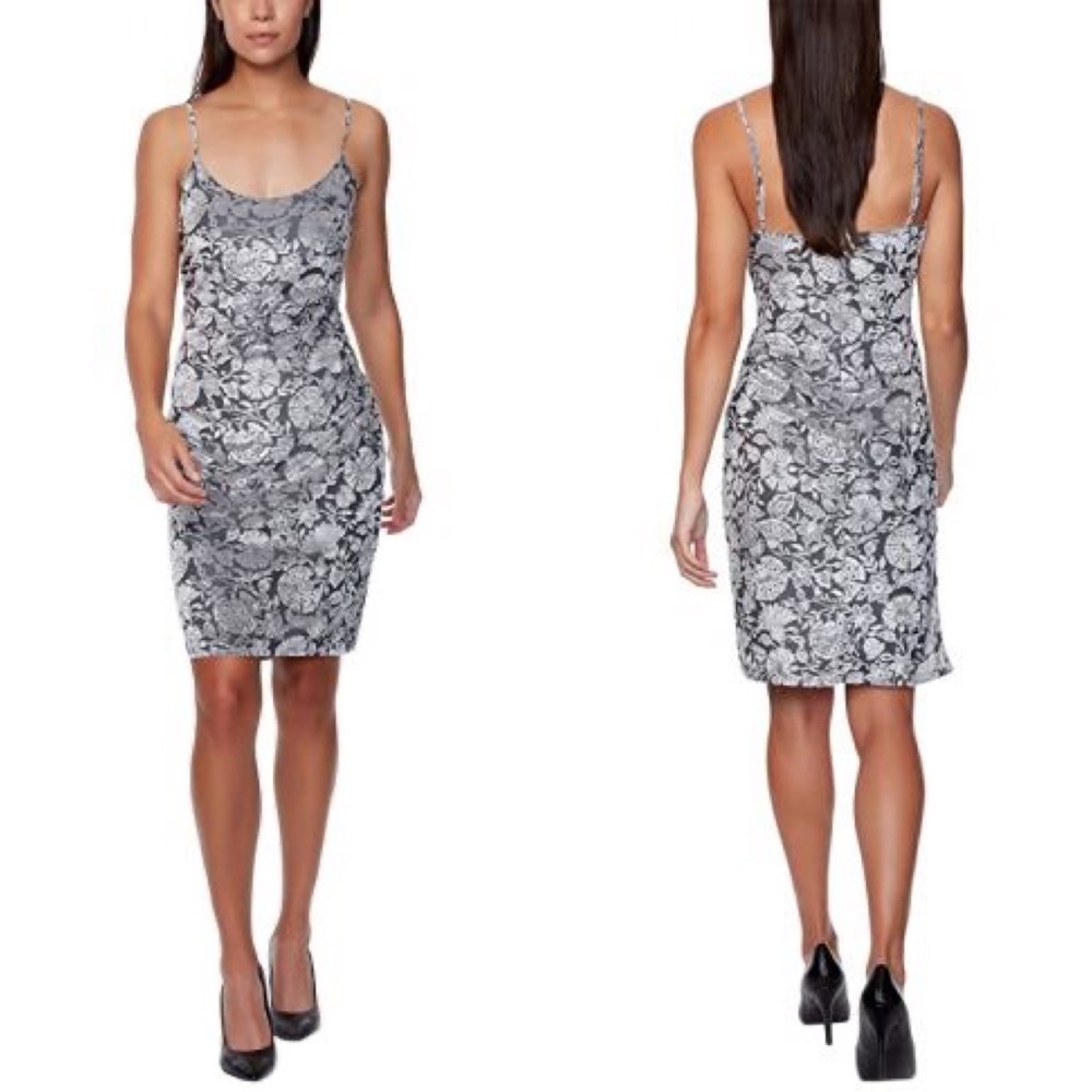 bebe Velvet Burnout Slip Dress
